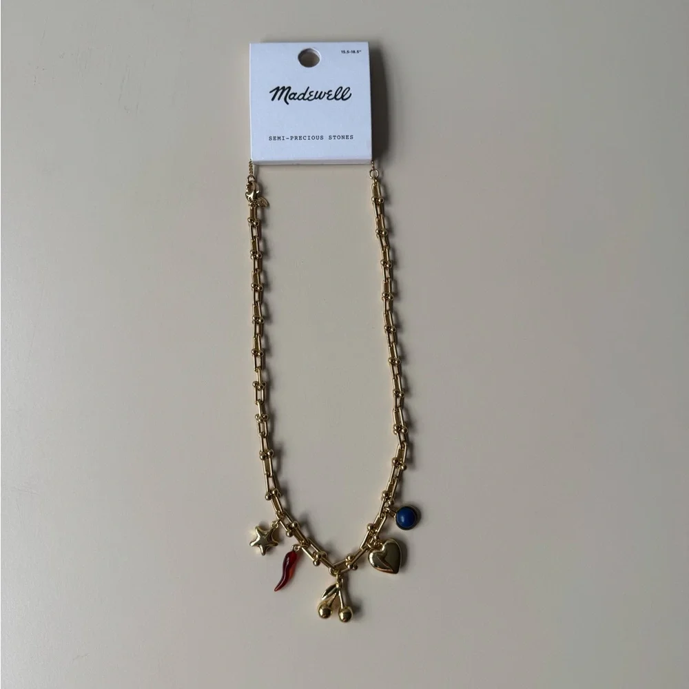 NWT Madewell Semiprecious U-Link Charm Necklace - Picture 6 of 8